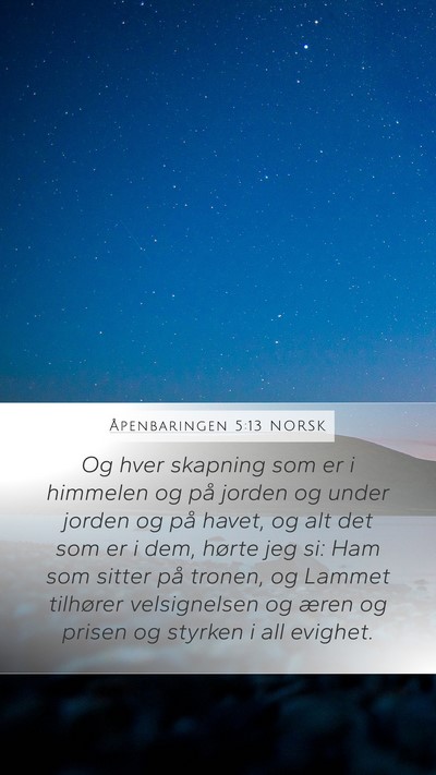Åpenbaringen 5:13 NORSK Bible Verse Image