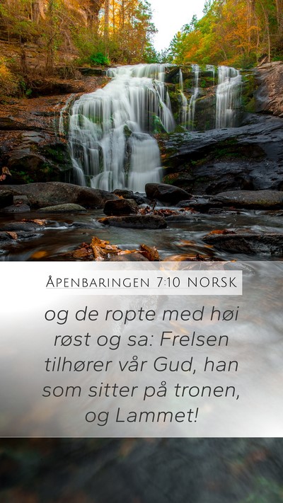 Åpenbaringen 7:10 NORSK Bible Verse Image